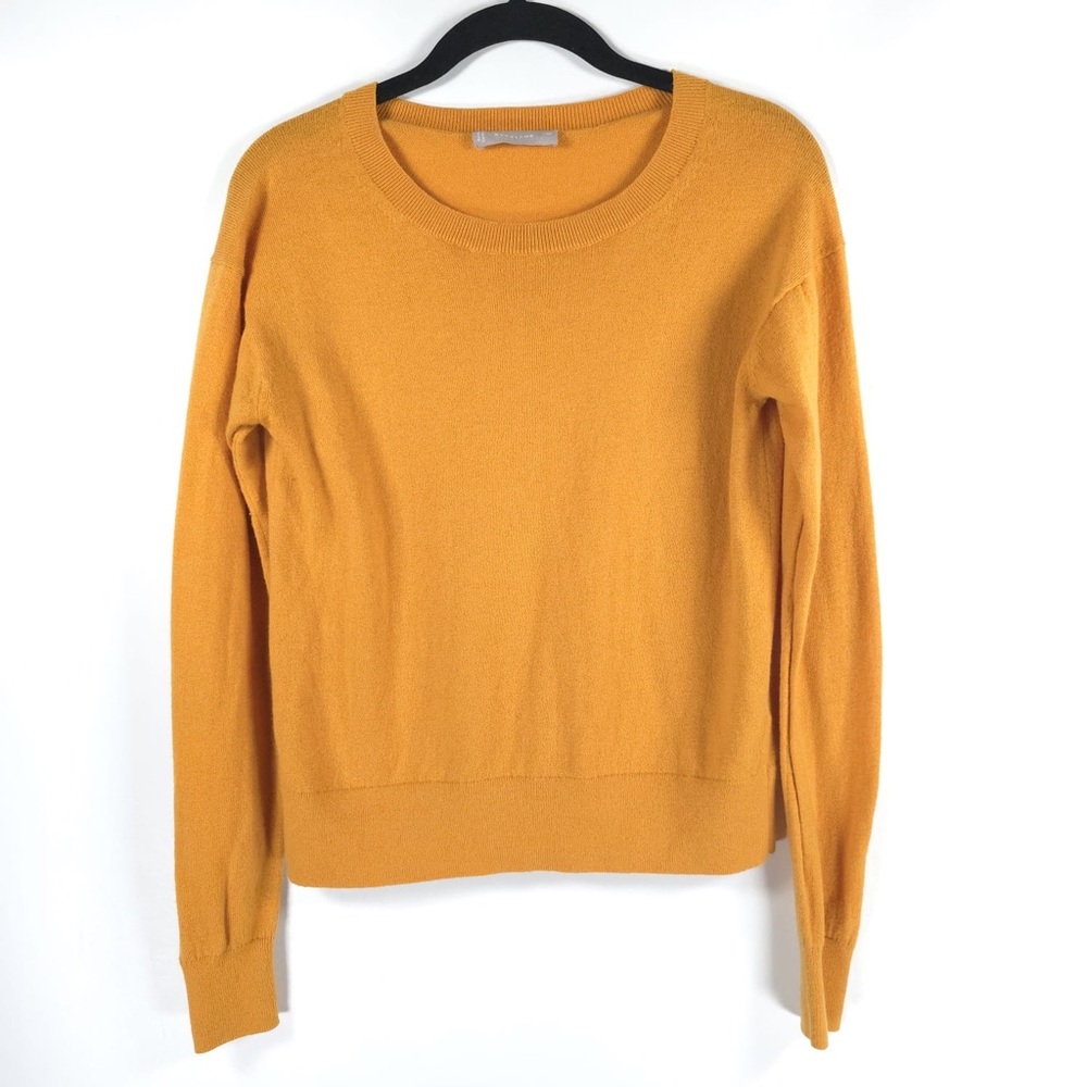EVERLANE WOOL COTTON Blend Crew Neck Knit Orange Pullover Sweater Size XS‎